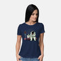 Bus Stop In Space-Womens-Basic-Tee-tobefonseca