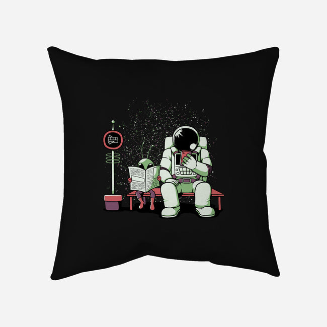 Bus Stop In Space-None-Removable Cover-Throw Pillow-tobefonseca