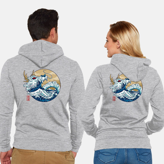 Dragon Wave Off Kanagawa-Unisex-Zip-Up-Sweatshirt-spoilerinc