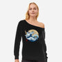 Dragon Wave Off Kanagawa-Womens-Off Shoulder-Sweatshirt-spoilerinc