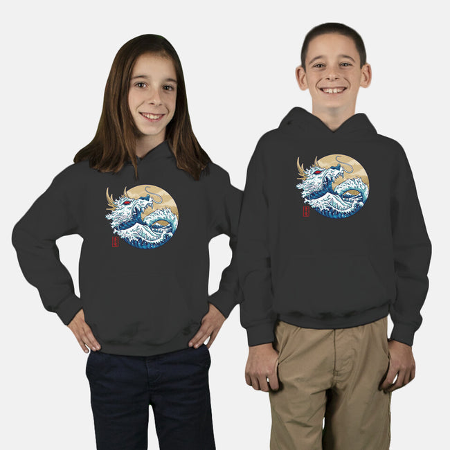 Dragon Wave Off Kanagawa-Youth-Pullover-Sweatshirt-spoilerinc