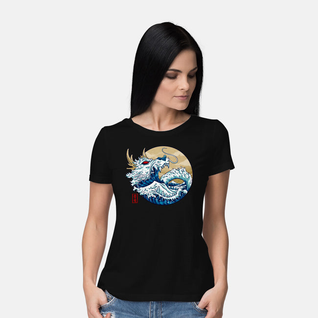 Dragon Wave Off Kanagawa-Womens-Basic-Tee-spoilerinc