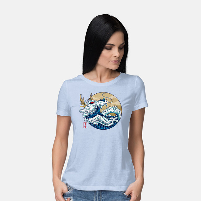 Dragon Wave Off Kanagawa-Womens-Basic-Tee-spoilerinc