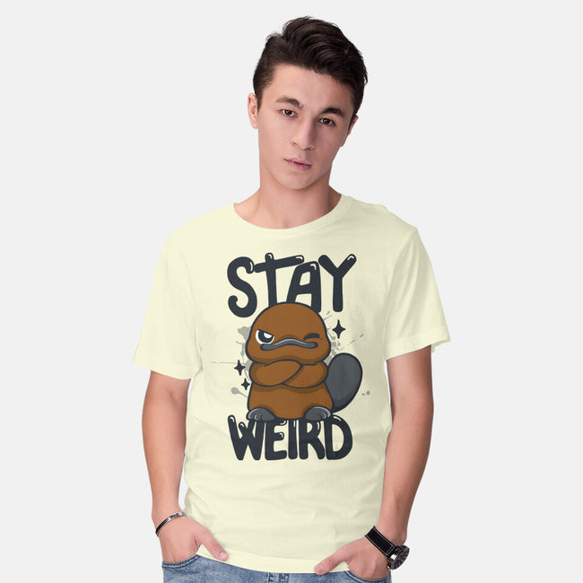 Stay Weird Beaver-Mens-Basic-Tee-Vallina84