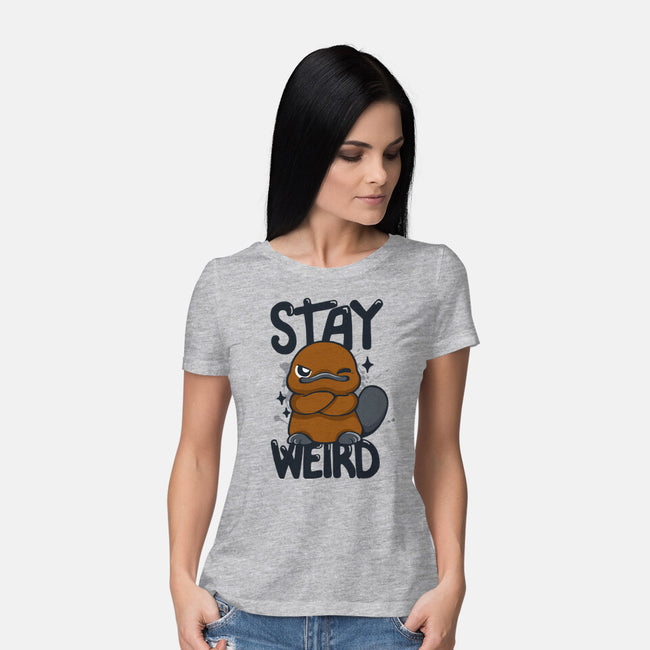 Stay Weird Beaver-Womens-Basic-Tee-Vallina84