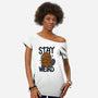 Stay Weird Beaver-Womens-Off Shoulder-Tee-Vallina84