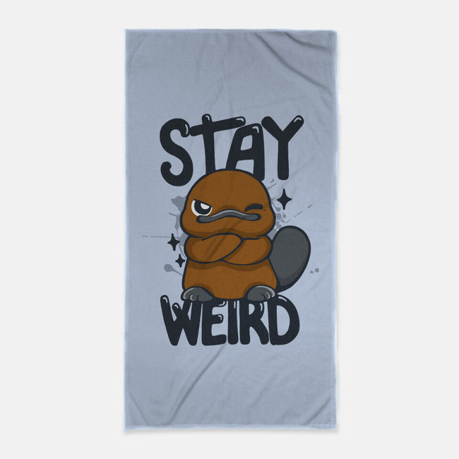 Stay Weird Beaver-None-Beach-Towel-Vallina84