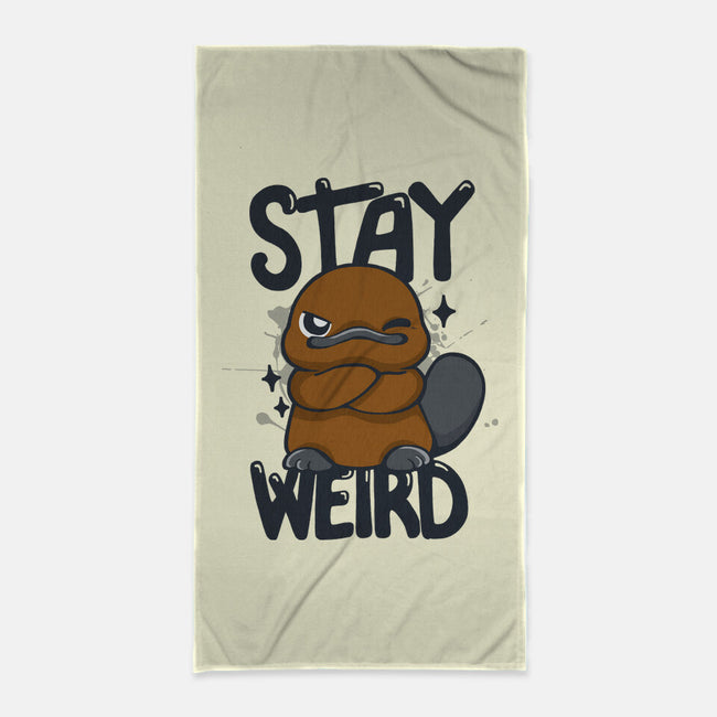 Stay Weird Beaver-None-Beach-Towel-Vallina84