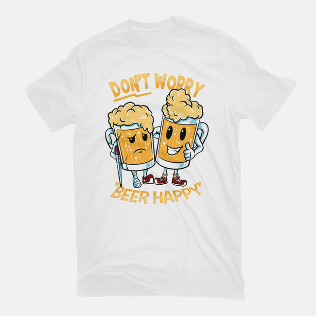 Don't Worry Beer Happy-Womens-Fitted-Tee-spoilerinc