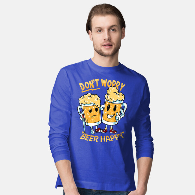 Don't Worry Beer Happy-Mens-Long Sleeved-Tee-spoilerinc