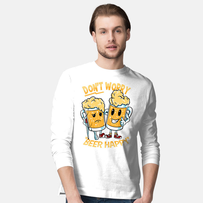 Don't Worry Beer Happy-Mens-Long Sleeved-Tee-spoilerinc