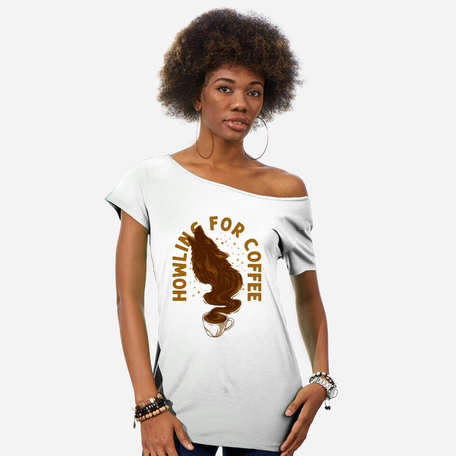 Howling For Coffee-Womens-Off Shoulder-Tee-spoilerinc