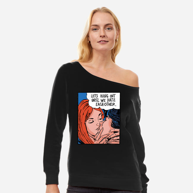 Let's Hang Out-Womens-Off Shoulder-Sweatshirt-kharmazero