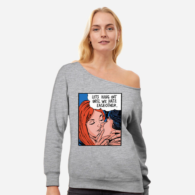 Let's Hang Out-Womens-Off Shoulder-Sweatshirt-kharmazero