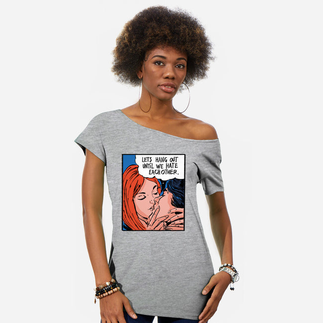 Let's Hang Out-Womens-Off Shoulder-Tee-kharmazero