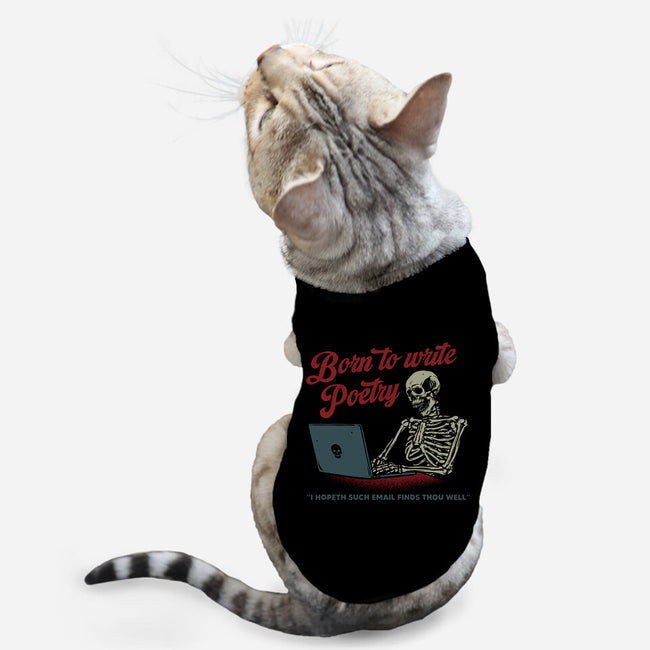 Born To Write Poetry-Cat-Basic-Pet Tank-gorillafamstudio