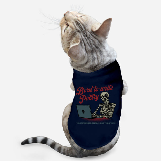 Born To Write Poetry-Cat-Basic-Pet Tank-gorillafamstudio