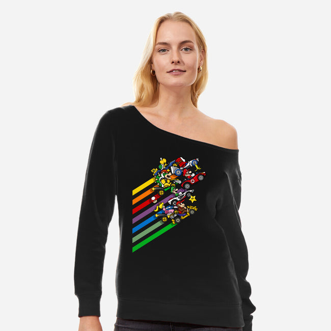 Karting Chaos-Womens-Off Shoulder-Sweatshirt-drbutler