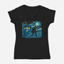 Tenth Doctor Dreams Of Time And Space-Womens-V-Neck-Tee-DrMonekers