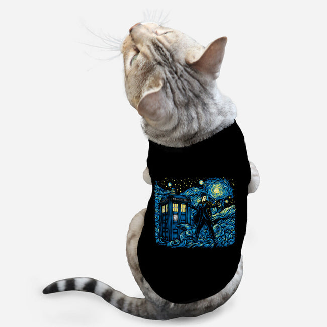 Tenth Doctor Dreams Of Time And Space-Cat-Basic-Pet Tank-DrMonekers