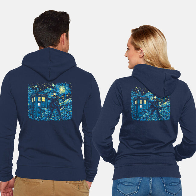 Tenth Doctor Dreams Of Time And Space-Unisex-Zip-Up-Sweatshirt-DrMonekers