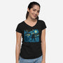 Tenth Doctor Dreams Of Time And Space-Womens-V-Neck-Tee-DrMonekers