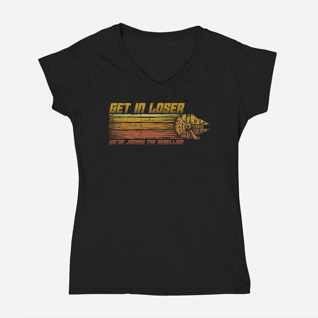 We're Joining The Rebellion-Womens-V-Neck-Tee-kg07