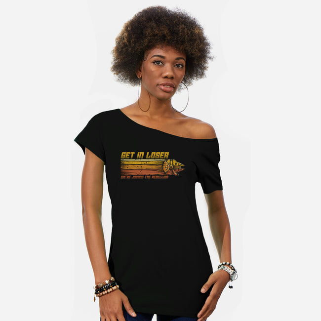 We're Joining The Rebellion-Womens-Off Shoulder-Tee-kg07