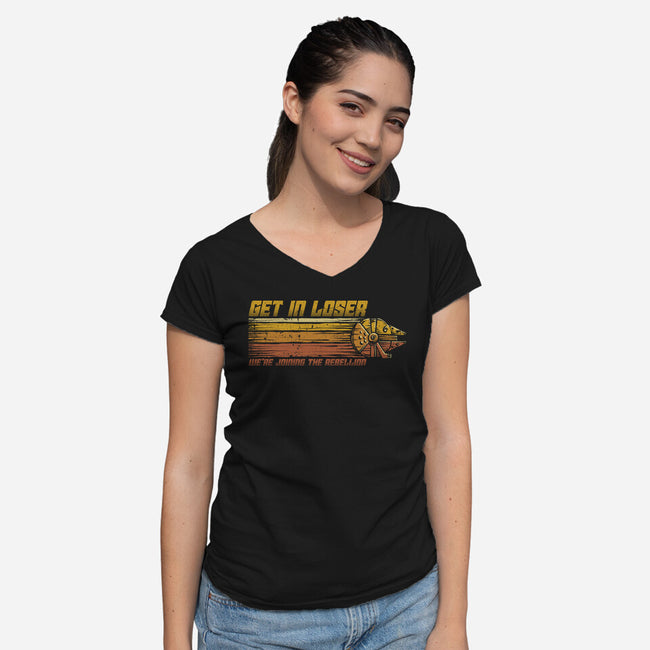 We're Joining The Rebellion-Womens-V-Neck-Tee-kg07