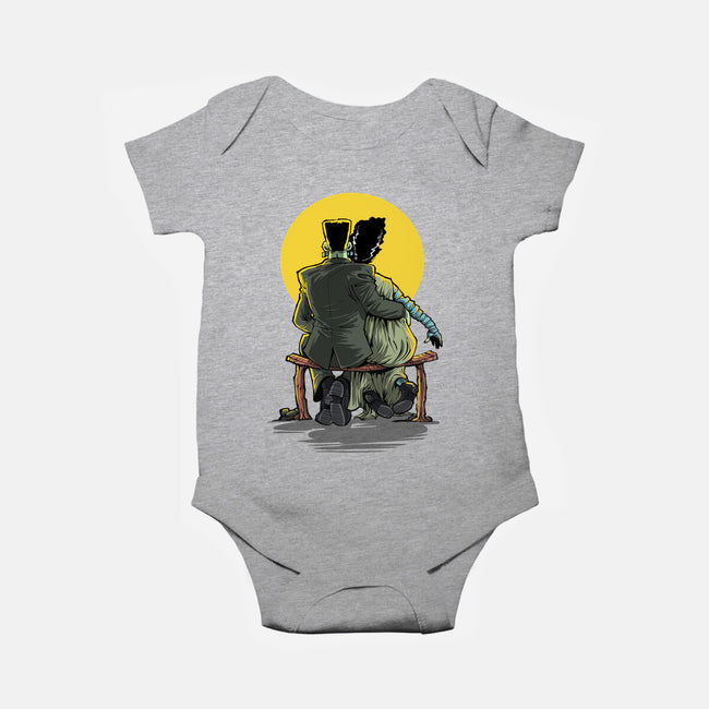 Monster And Bride Gazing At The Moon-Baby-Basic-Onesie-zascanauta