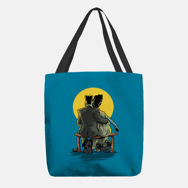 Monster And Bride Gazing At The Moon-None-Basic Tote-Bag-zascanauta