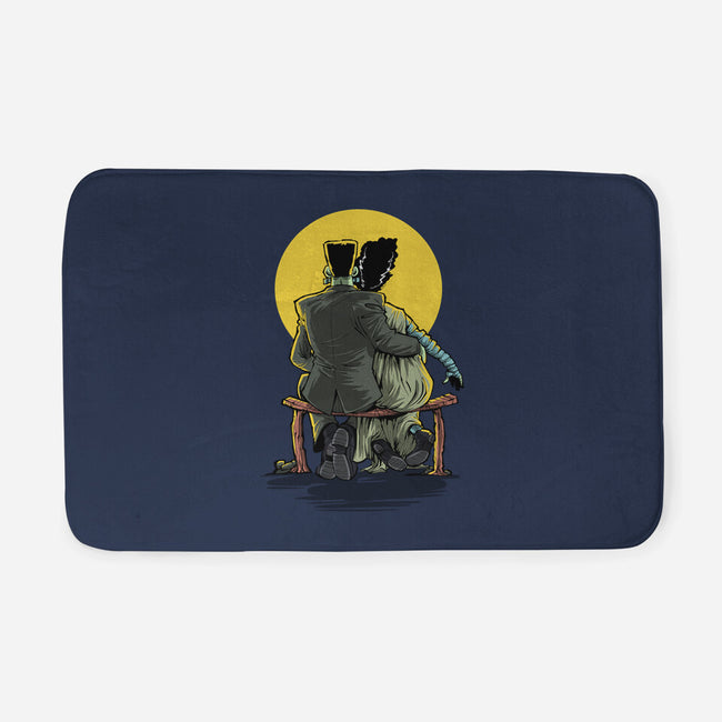 Monster And Bride Gazing At The Moon-None-Memory Foam-Bath Mat-zascanauta