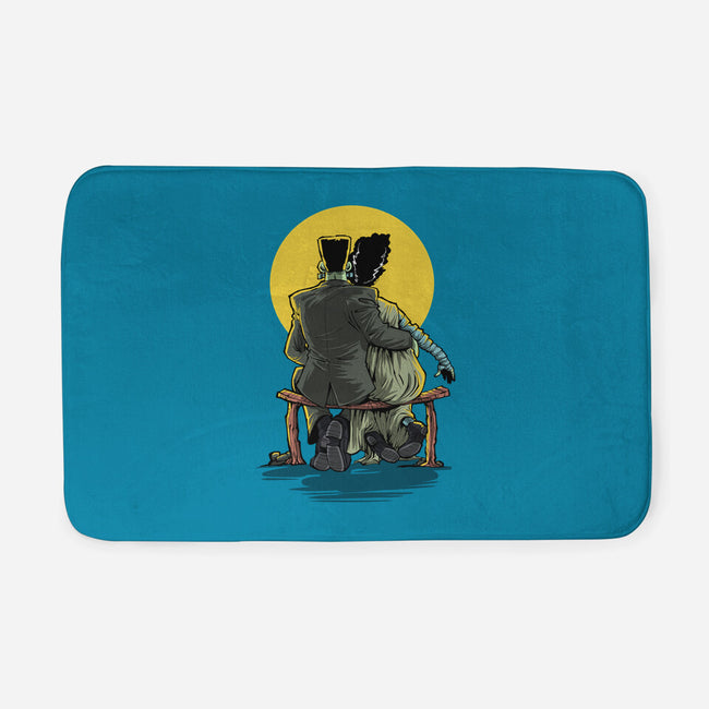 Monster And Bride Gazing At The Moon-None-Memory Foam-Bath Mat-zascanauta