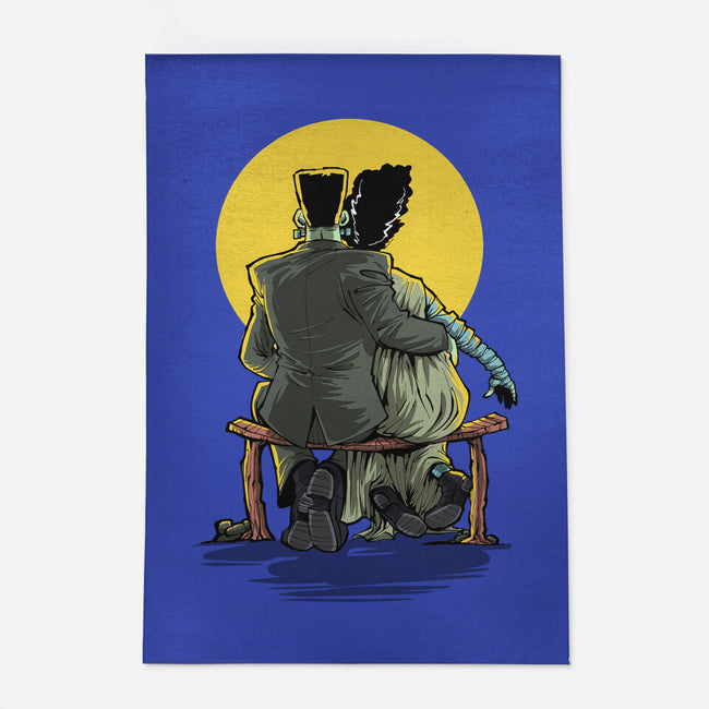 Monster And Bride Gazing At The Moon-None-Indoor-Rug-zascanauta