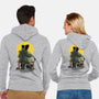 Monster And Bride Gazing At The Moon-Unisex-Zip-Up-Sweatshirt-zascanauta