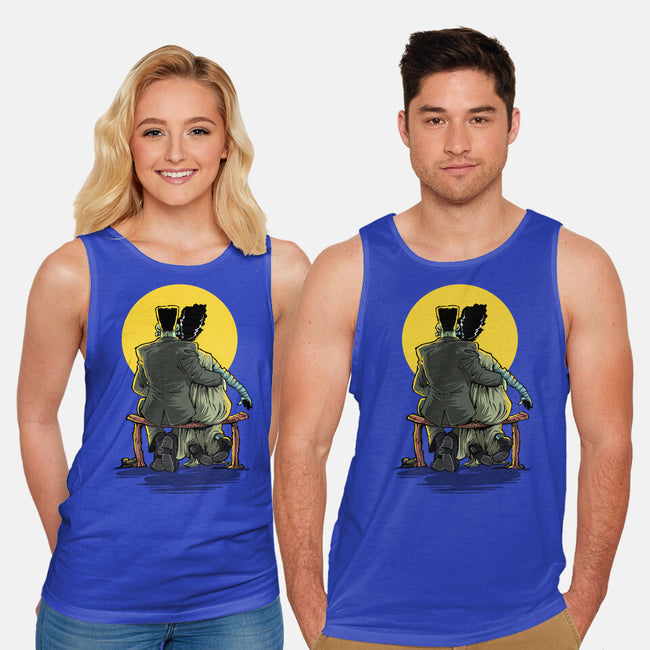 Monster And Bride Gazing At The Moon-Unisex-Basic-Tank-zascanauta