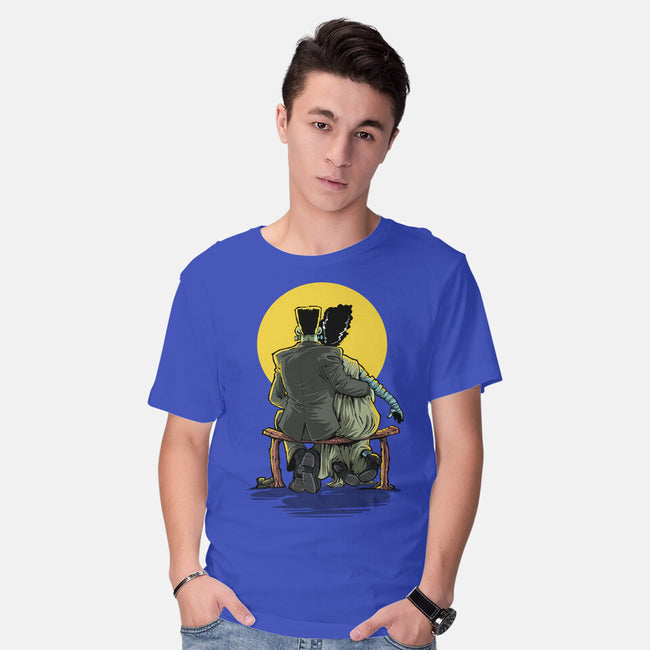 Monster And Bride Gazing At The Moon-Mens-Basic-Tee-zascanauta