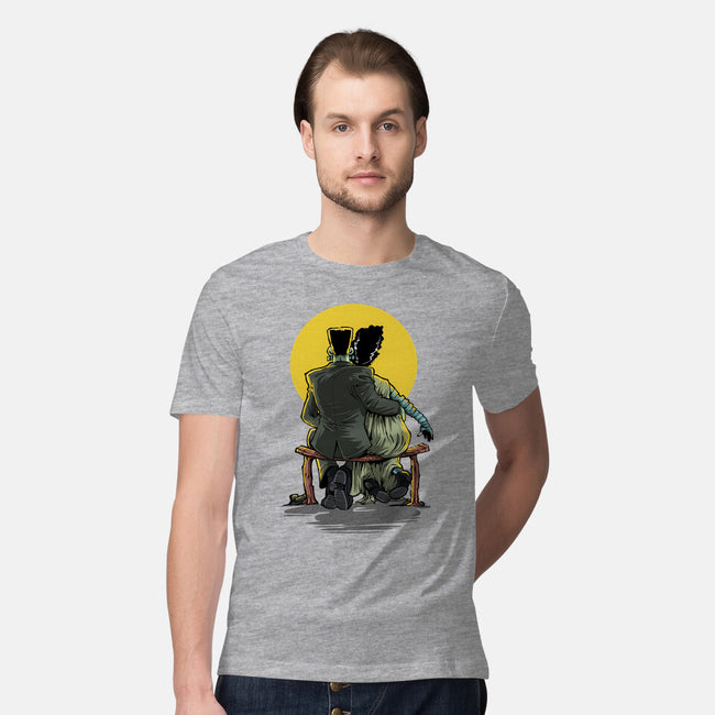 Monster And Bride Gazing At The Moon-Mens-Premium-Tee-zascanauta