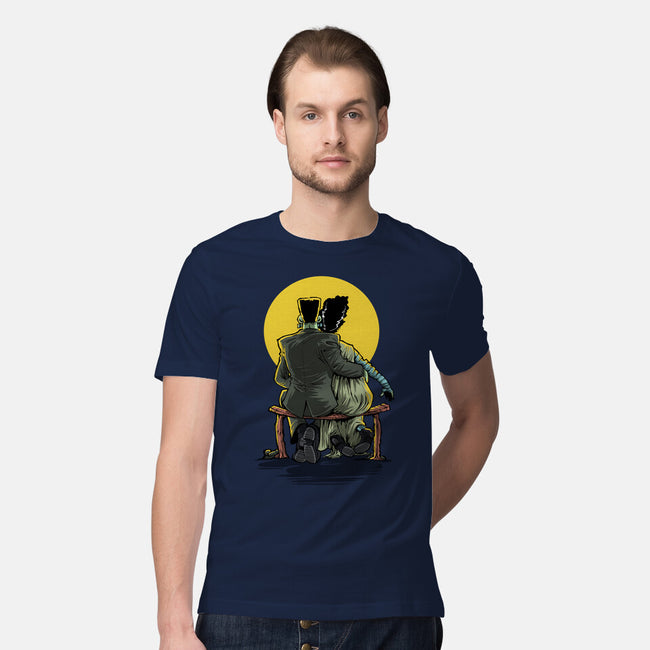 Monster And Bride Gazing At The Moon-Mens-Premium-Tee-zascanauta