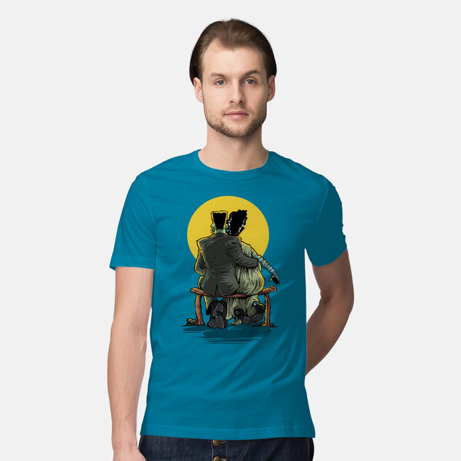 Monster And Bride Gazing At The Moon-Mens-Premium-Tee-zascanauta