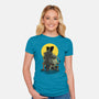 Monster And Bride Gazing At The Moon-Womens-Fitted-Tee-zascanauta