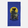 Monster And Bride Gazing At The Moon-None-Beach-Towel-zascanauta