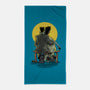 Monster And Bride Gazing At The Moon-None-Beach-Towel-zascanauta