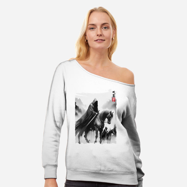 The Black Riders Journey-Womens-Off Shoulder-Sweatshirt-DrMonekers