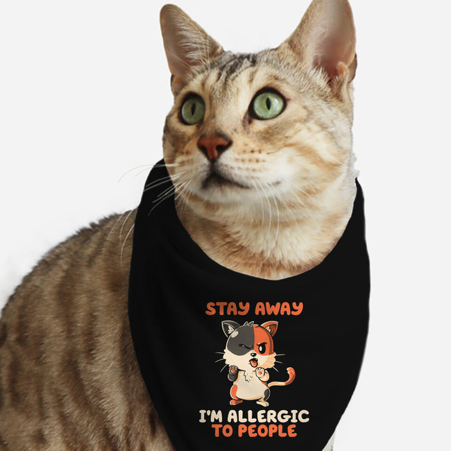 Allergic To People-Cat-Bandana-Pet Collar-koalastudio