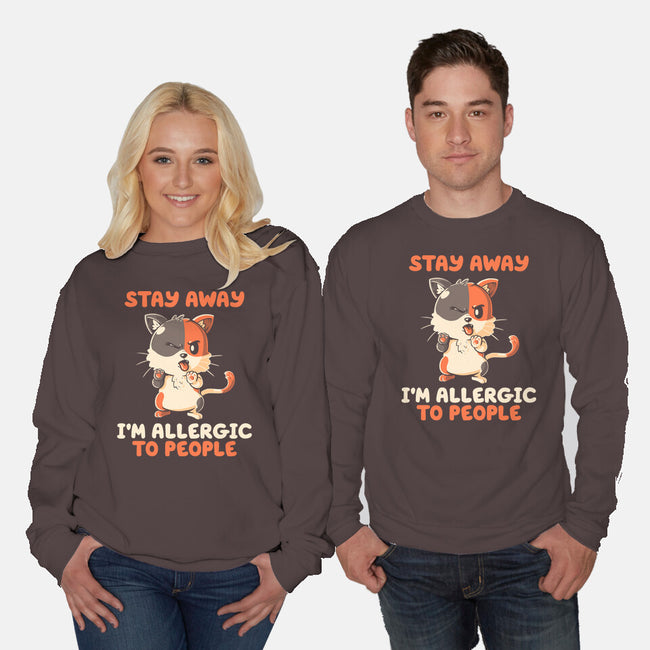 Allergic To People-Unisex-Crew Neck-Sweatshirt-koalastudio