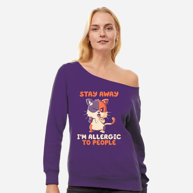 Allergic To People-Womens-Off Shoulder-Sweatshirt-koalastudio