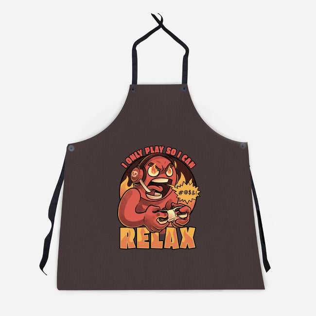 Video Game Relax Player-Unisex-Kitchen-Apron-Studio Mootant