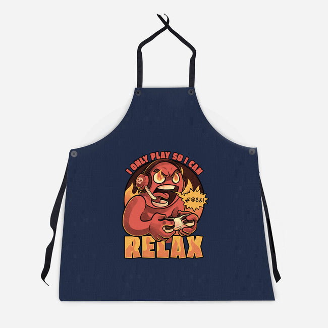 Video Game Relax Player-Unisex-Kitchen-Apron-Studio Mootant