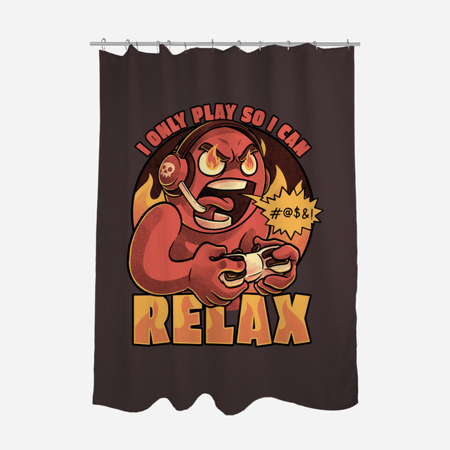 Video Game Relax Player-None-Polyester-Shower Curtain-Studio Mootant